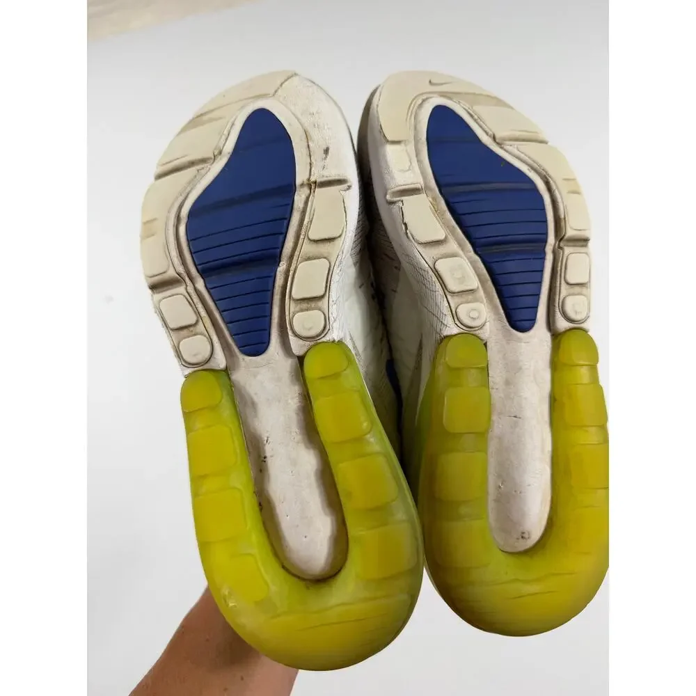 Nike Air Max 270 White Volt Astronomy Blue Sneakers Size 4 youth